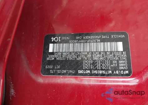 2024 Mitsubishi Mirage G4 Es z USA, uszkodzony, nr VIN ML32FUFJ3RHF06005